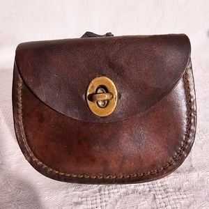 Vintage 50'-60's Handmade Leather Belt Bag Sporran